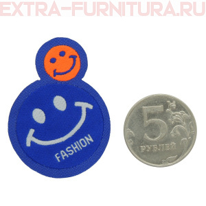 Нашивка Смайл цв.синий-оранжевый