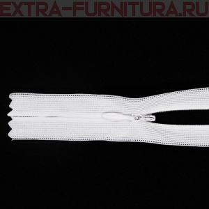 Молния потайная  № 3, 40 см, цв. 101 белый п/э пл.9,3 гр/м