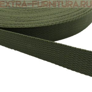 Стропа шир.25мм, цв.320 олива, уп.50м, пл. 9,8 гр/м