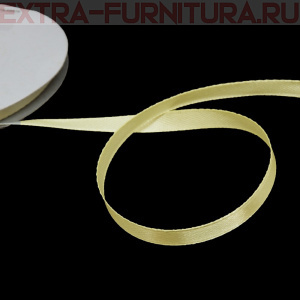 Лента атласная  6 мм  цв.012 бледно-.желтый рул. 27,42м