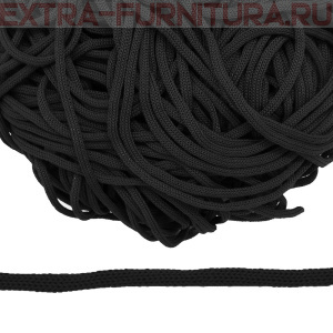 Шнур  ПП 4мм, цв. черный, уп.100м, пл.2,7 гр/м, арт.В501