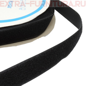  Лента контакт 25мм цв.черный (25м) мягкая часть