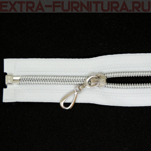 Молния спираль декор Т5 65см цв.белый/серебро MaxZipper*