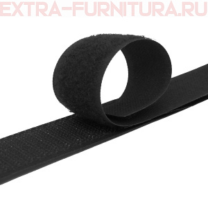  Лента контакт 20мм цв.черный (25м)