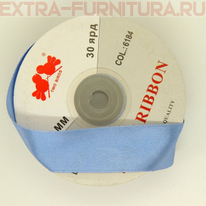 Лента атласная 24 мм цв 184 грязно-голубой рул. 27,42м