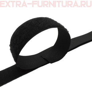  Лента контакт 30мм цв.черный (25м)