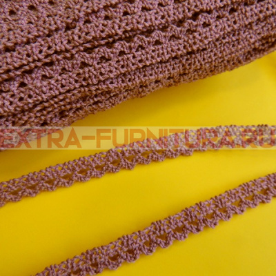 Тесьма вязаная арт. 12.01.057 шир.12мм цв.т.сиреневый уп.25м