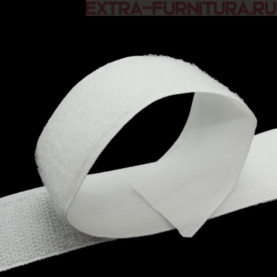  Лента контакт 30мм цв.белый (25м)