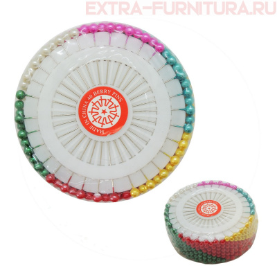 Булавки  "ромашка" арт. ТВ.РНА-03 46 мм, уп. 12 рол. по 30 шт., цветные