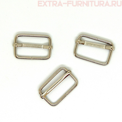 Пряжка регулировочная металл 25мм (25*16), цв. никель, уп.500шт