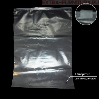 Пакет зип лок с бегунком 40х50 (60мкм), прозрачный (PE), с отверстием (уп.50шт*6уп)