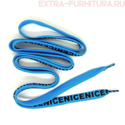Шнурки плоские 130см, шир.12мм, Nice цв.голубой