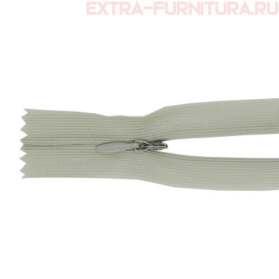 Молния потайная № 3, 50 см, цв. 313 светло-серый п/э пл.9,3 гр/м