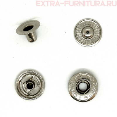 Кнопка "Альфа" 15 мм, цв.никель, (уп.720шт) СТОРМ