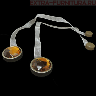 Магнитные клипсы "Круг Люкс Коньяк" с лентой, цв. №19, пара